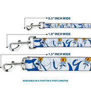 Dog Leash - Adventure Time Ice King Poses and Bolts White/Blue