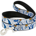 Load image into Gallery viewer, Dog Leash - Adventure Time Ice King Poses and Bolts White/Blue

