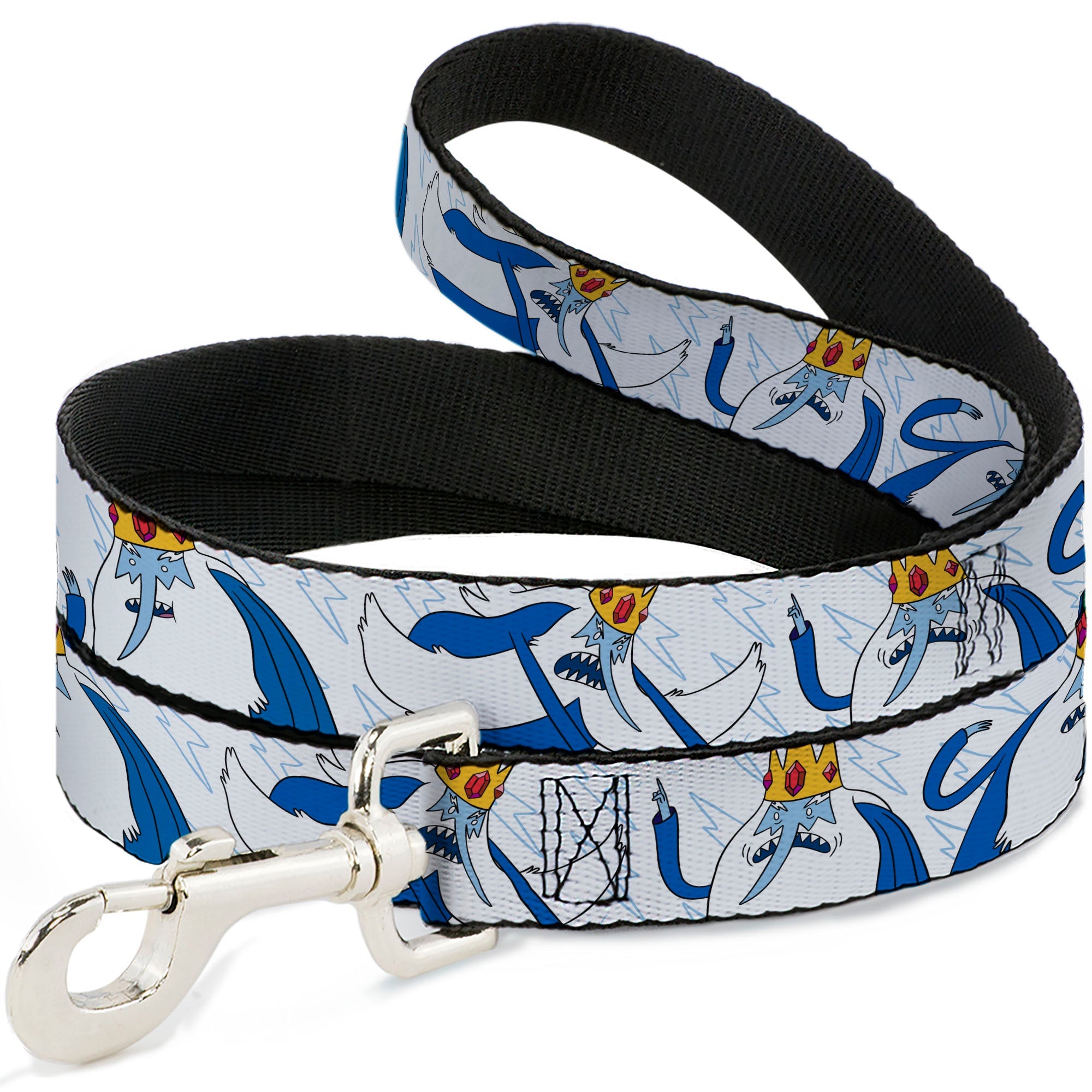 Dog Leash - Adventure Time Ice King Poses and Bolts White/Blue