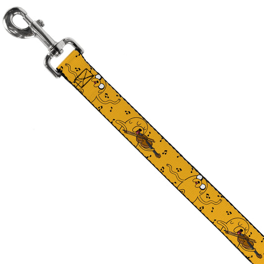 Dog Leash - Adventure Time Jake Dancing and Violin Poses Yellow