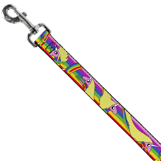 Dog Leash - Adventure Time Lady Raincorn Poses Stripe Rainbow