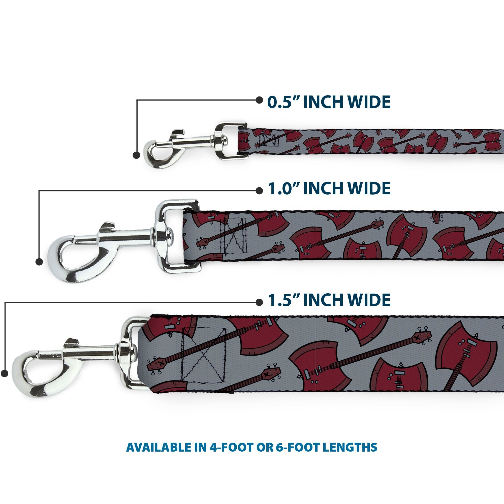 Dog Leash - Adventure Time Marceline's Axe Bass Guitar Scattered Gray