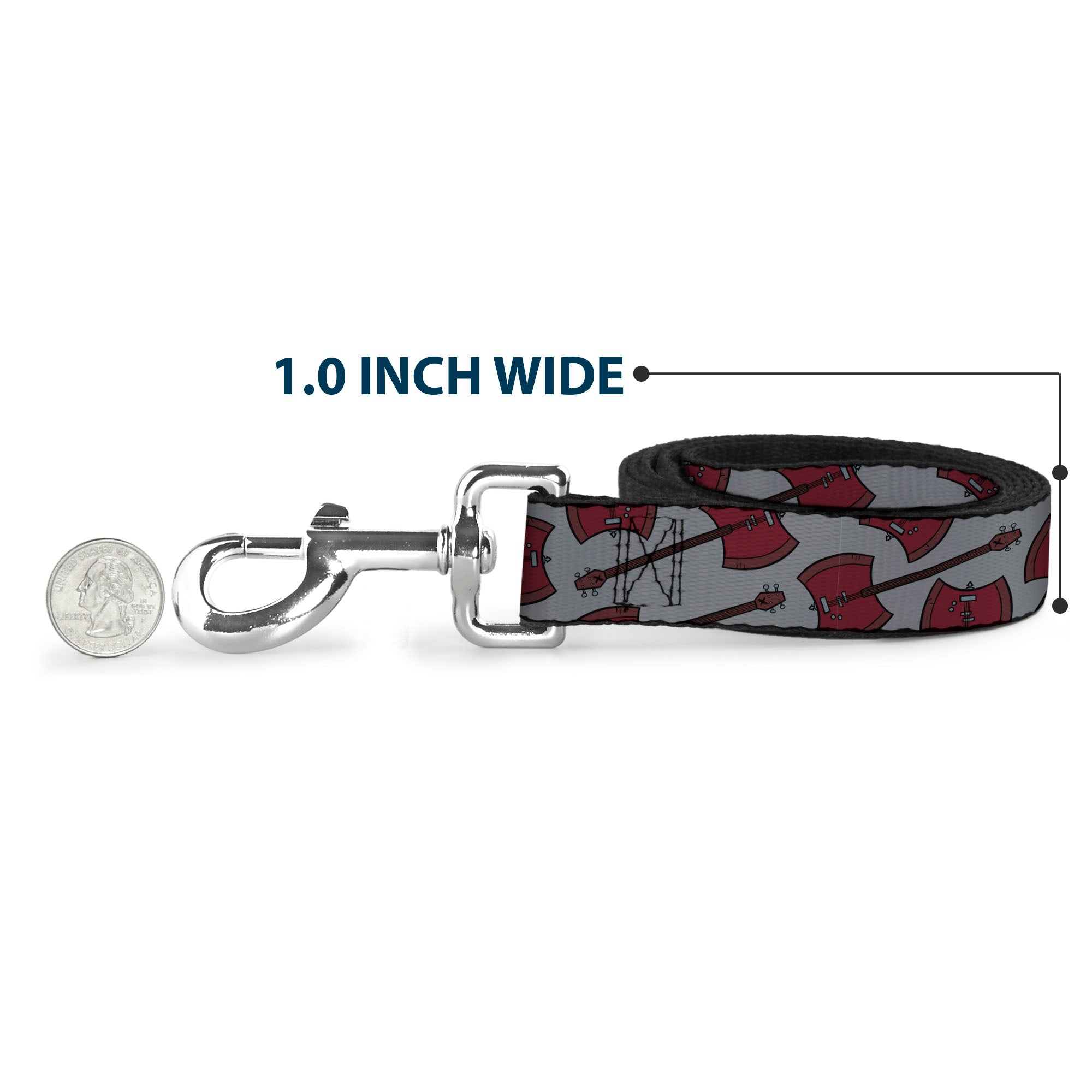 Dog Leash - Adventure Time Marceline's Axe Bass Guitar Scattered Gray