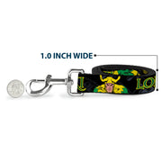 Dog Leash - LOKI in Action Black/Gray/Yellow/Green