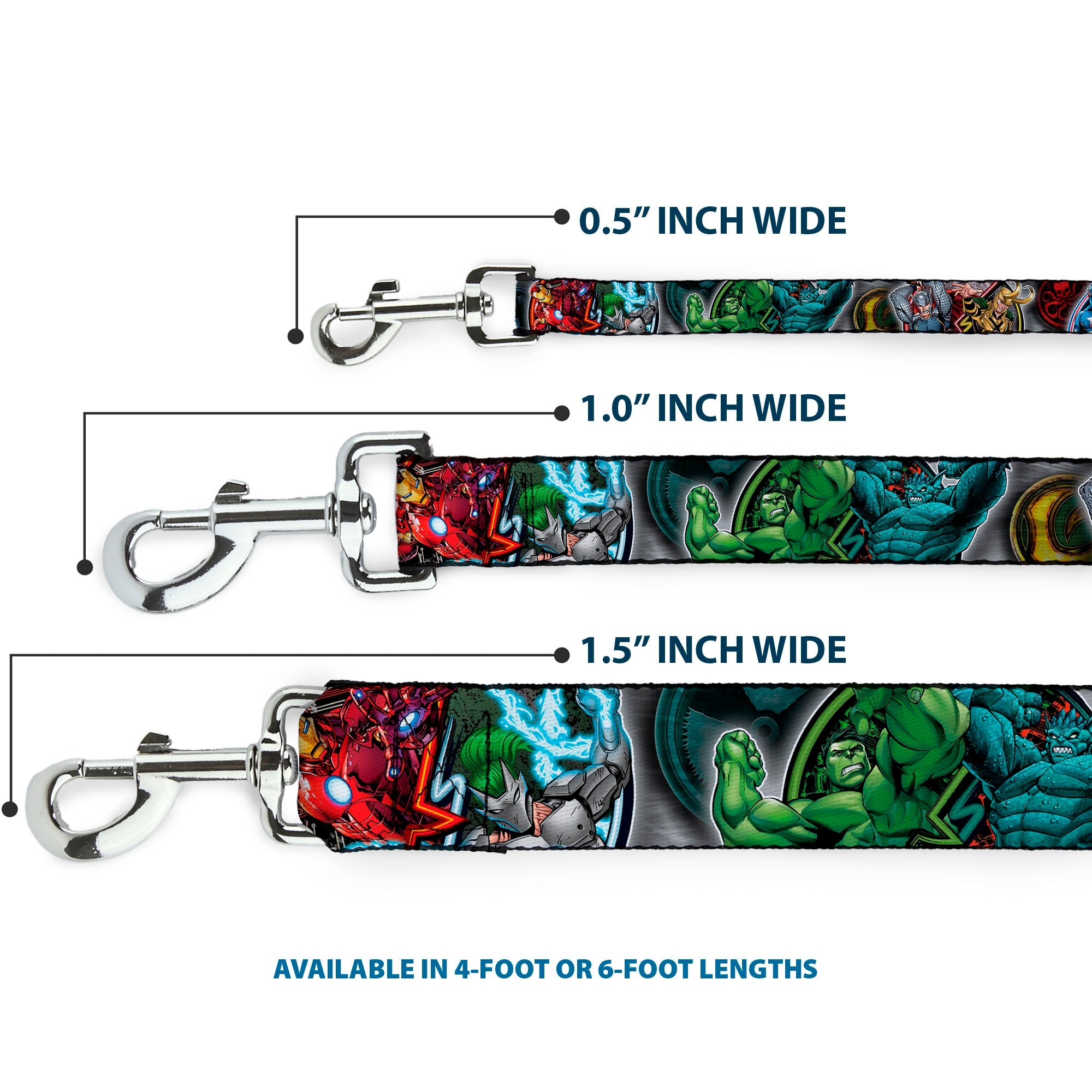Dog Leash - Marvel Avengers Superhero/Villain Poses