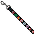 Load image into Gallery viewer, Dog Leash - 9-Avenger Icons Black/Multi Color
