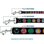 Dog Leash - 9-Avenger Icons Black/Multi Color