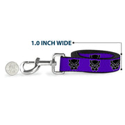 Dog Leash - Black Panther Avengers Icon Purple/White/Black