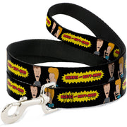 Dog Leash - BEAVIS AND BUTT-HEAD Title Logo and Pose Black