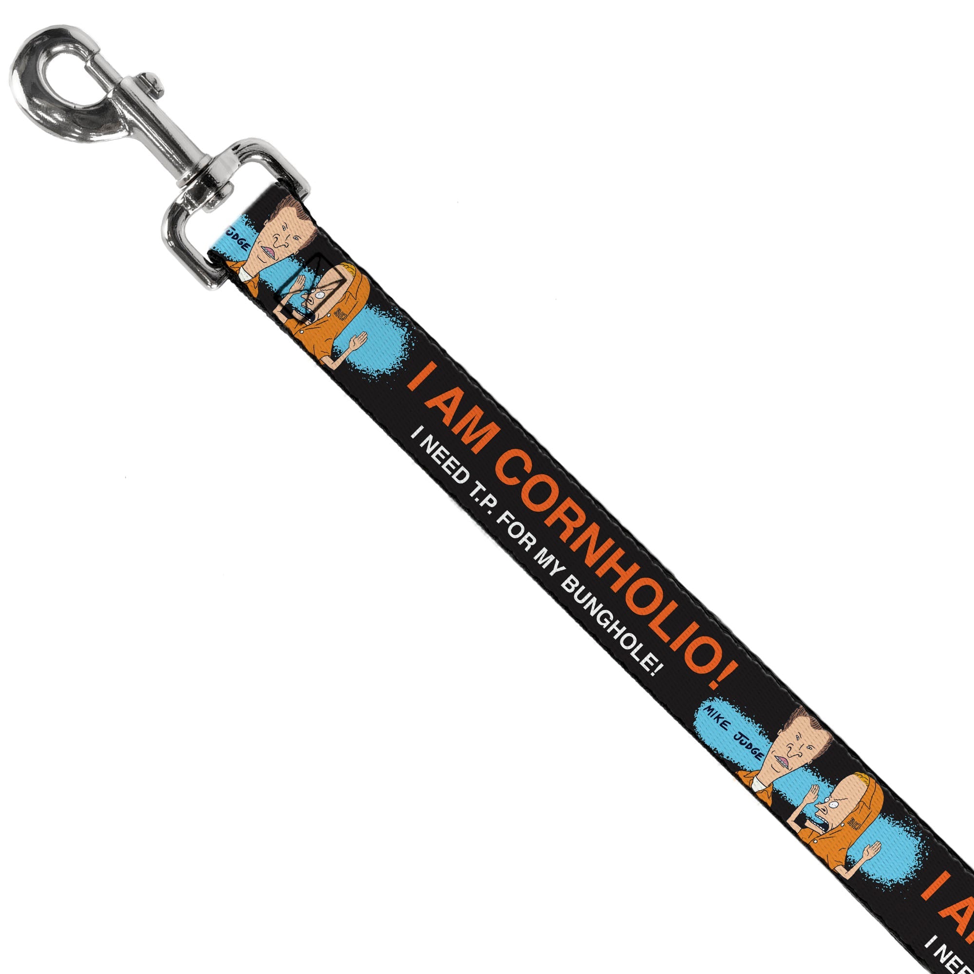Dog Leash - Beavis and Butt-Head I AM CORNHOLIO Pose Black/Orange/White