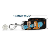 Dog Leash - Beavis and Butt-Head I AM CORNHOLIO Pose Black/Orange/White