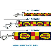 Dog Leash - BEAVIS AND BUTT-HEAD Title Logo Checker Black/Red/Yellow