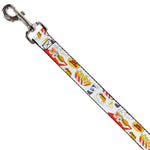 Dog Leash - BEAVIS AND BUTT-HEAD Burger World Icons Collage White