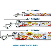 Dog Leash - BEAVIS AND BUTT-HEAD Burger World Icons Collage White