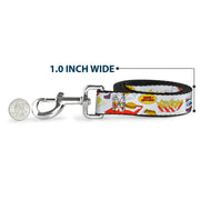 Dog Leash - BEAVIS AND BUTT-HEAD Burger World Icons Collage White