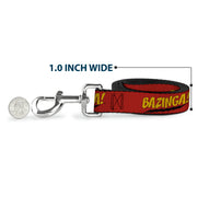 Dog Leash - BAZINGA! Red/Gold/Black