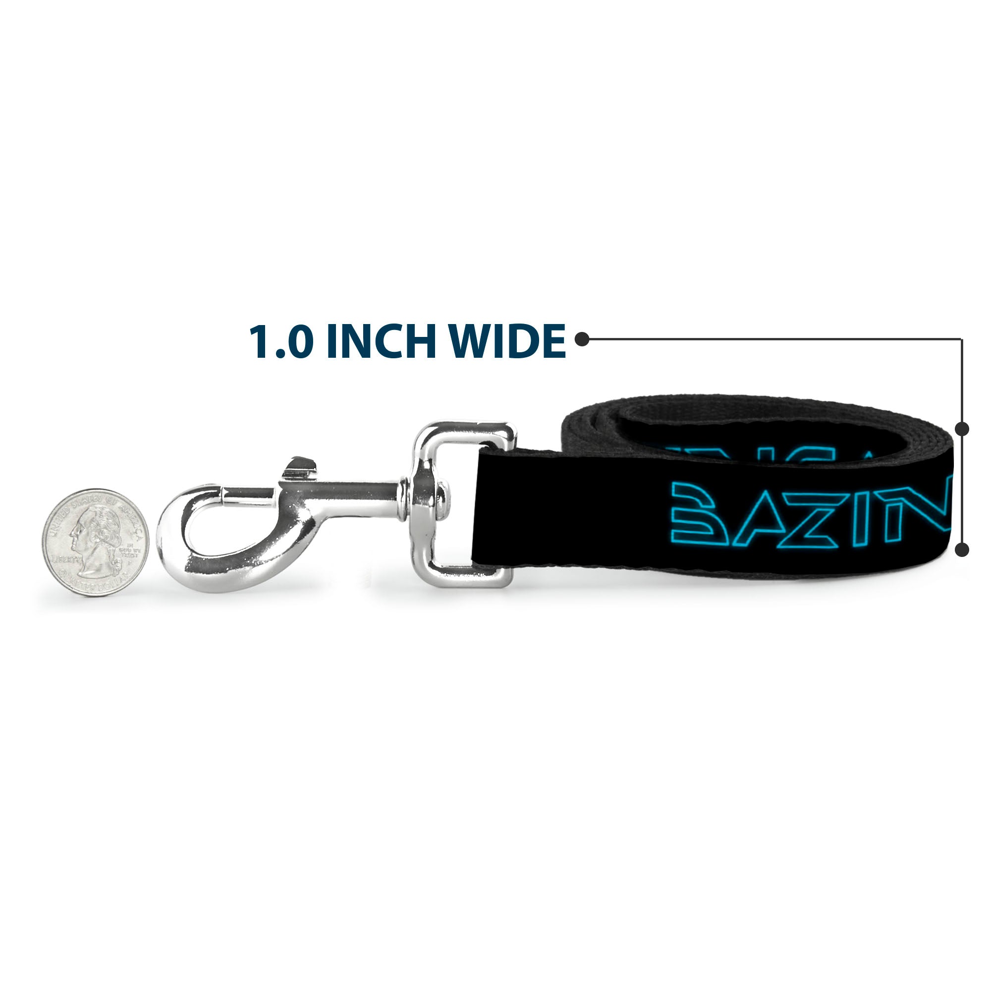 Dog Leash - Sheldon/BAZINGA! Black/Blue Glow
