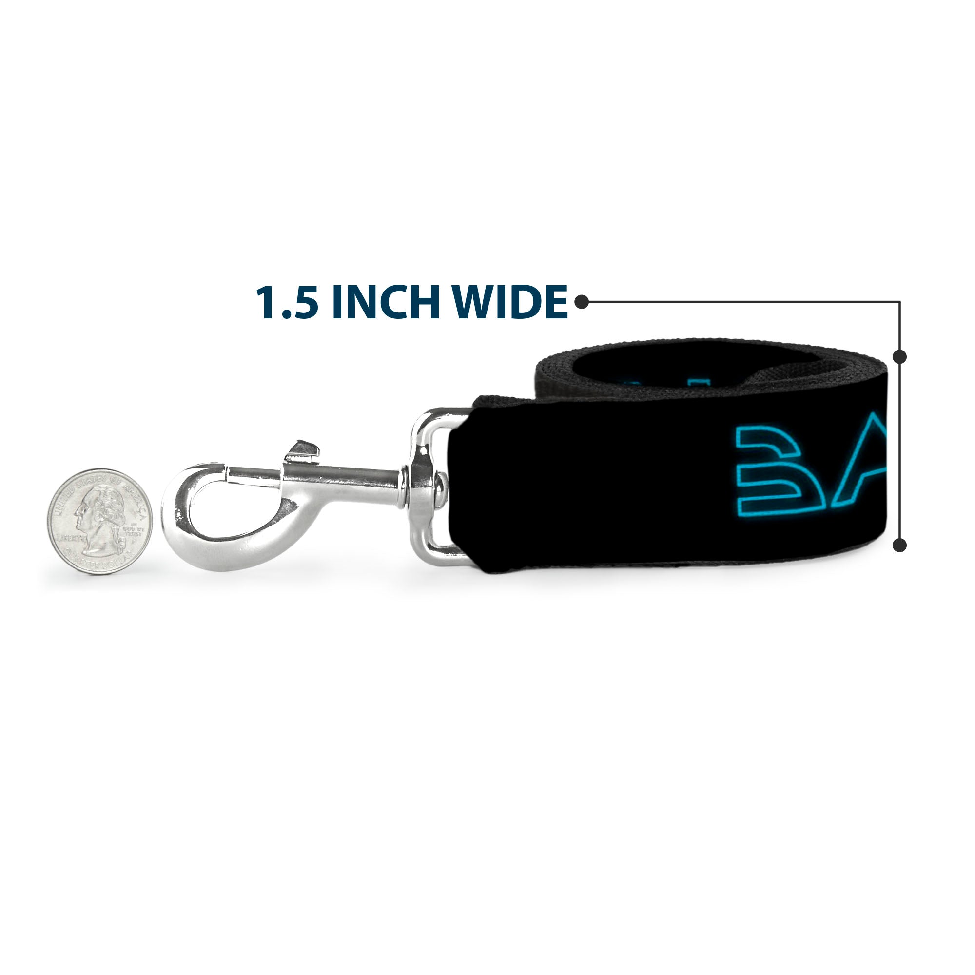 Dog Leash - Sheldon/BAZINGA! Black/Blue Glow