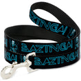 Load image into Gallery viewer, Dog Leash - Sheldon/BAZINGA! Black/Blue Glow

