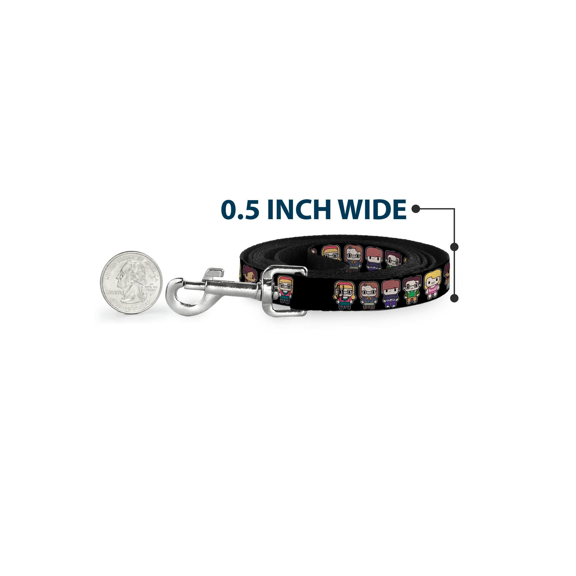 Dog Leash - Big Bang Theory Chibi Characters Black