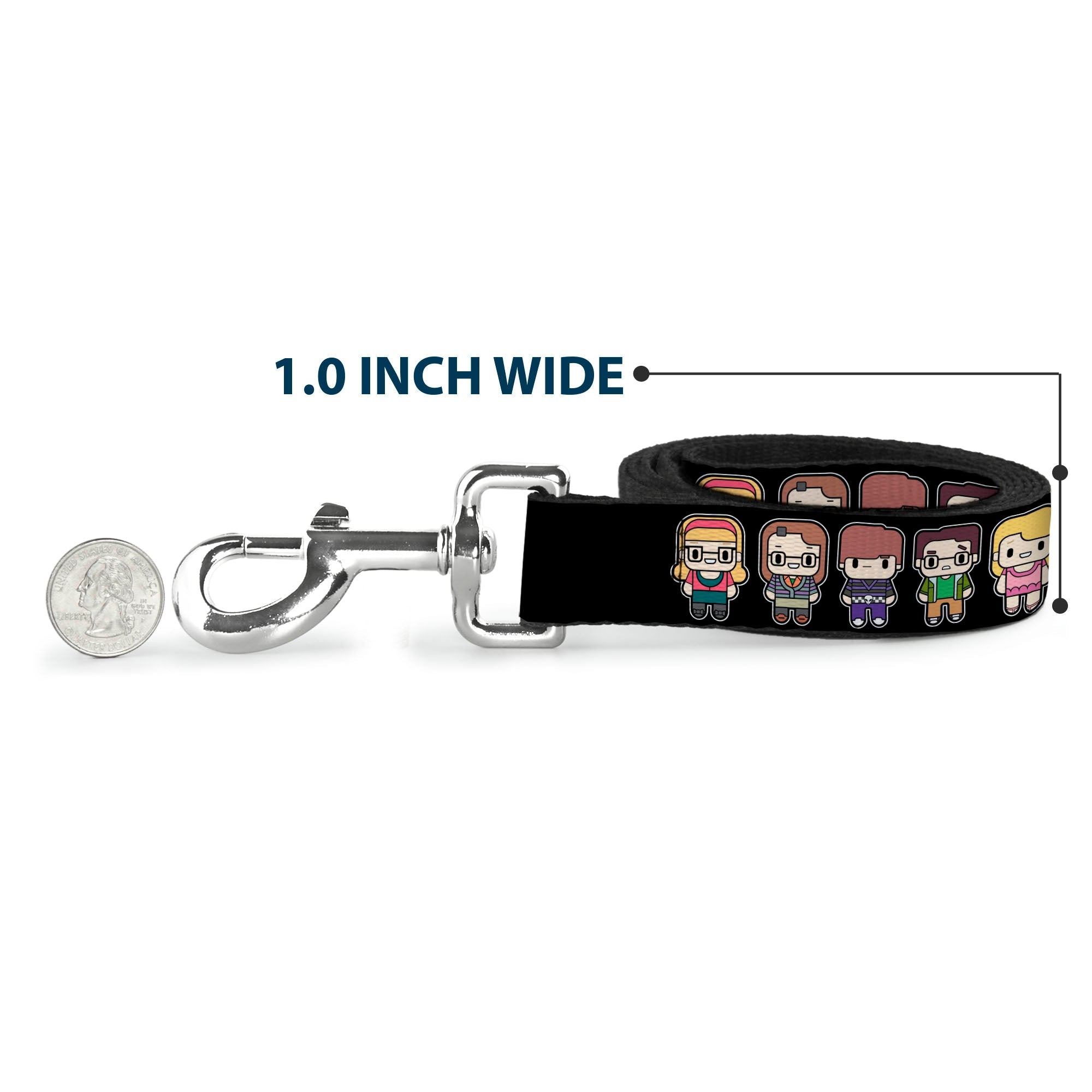 Dog Leash - Big Bang Theory Chibi Characters Black