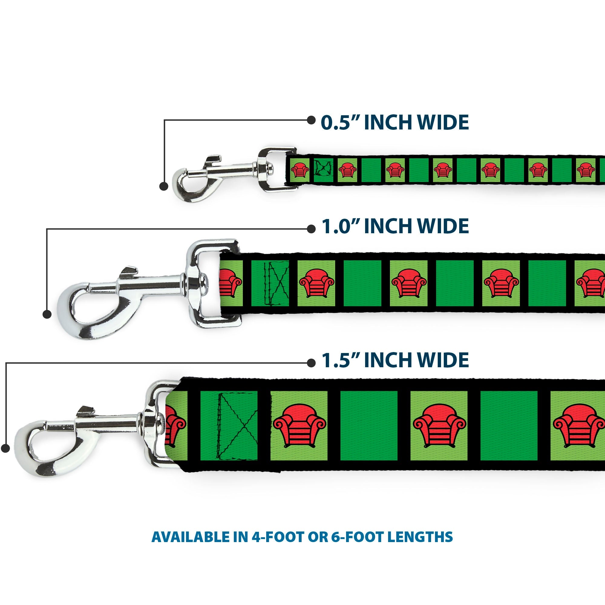 Dog Leash - Blue's Clues Steve's Stripe and Thinking Chair Black/Greens/Red