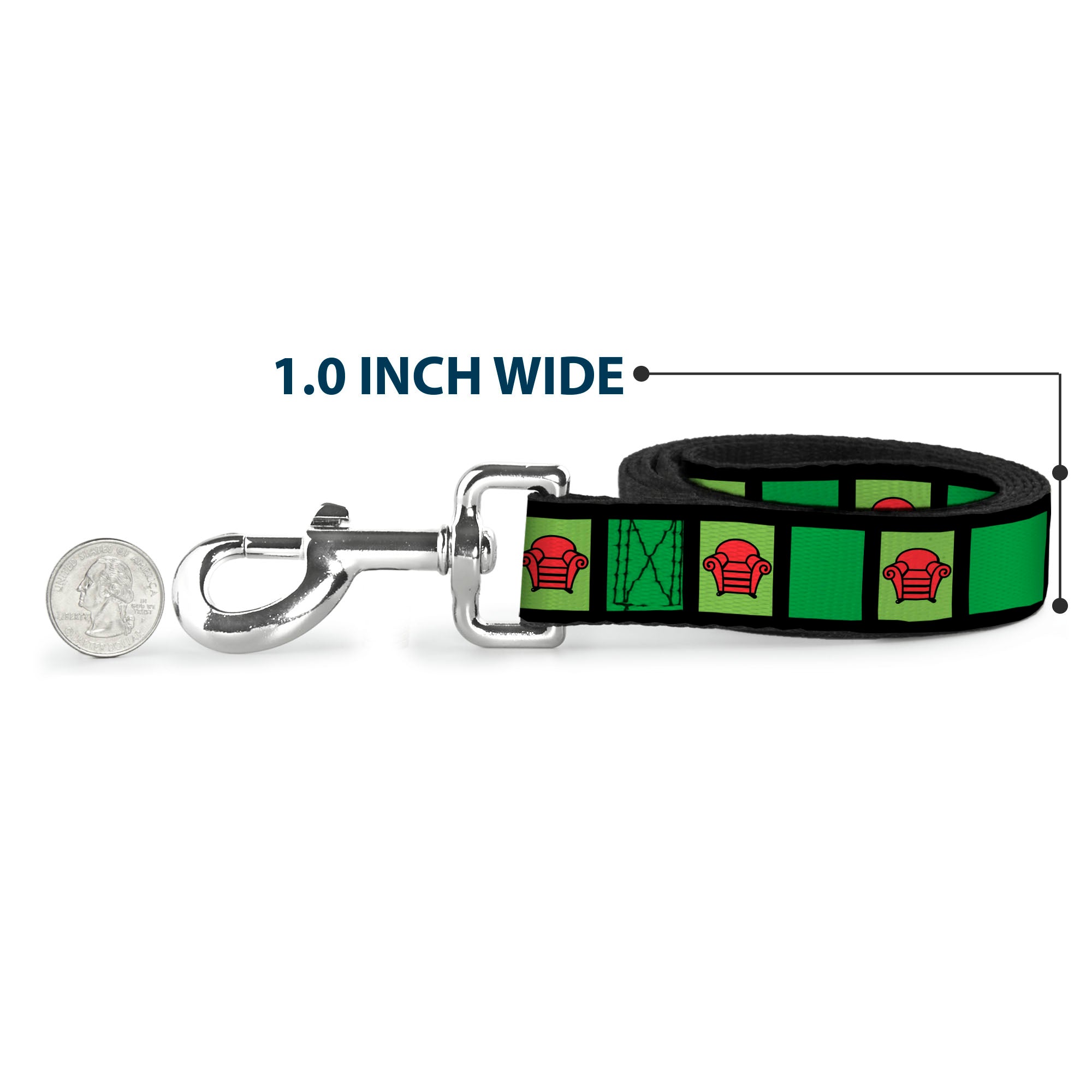 Dog Leash - Blue's Clues Steve's Stripe and Thinking Chair Black/Greens/Red