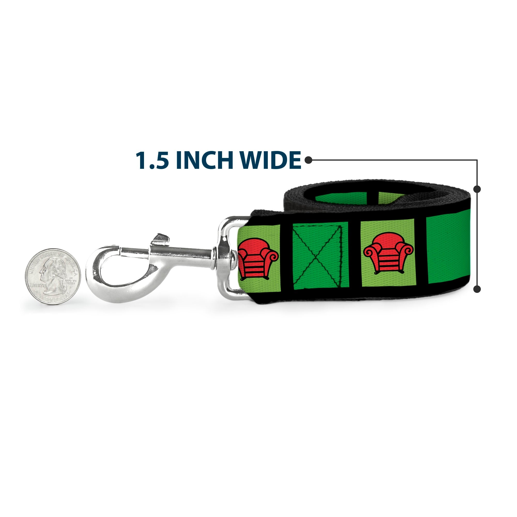 Dog Leash - Blue's Clues Steve's Stripe and Thinking Chair Black/Greens/Red