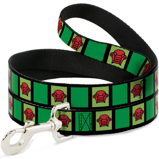 Dog Leash - Blue's Clues Steve's Stripe and Thinking Chair Black/Greens/Red