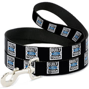 Dog Leash - BUILT FORD TOUGH Logo2 Black/White/Blue