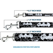 Dog Leash - Batman Outlines Black/White