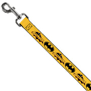 Dog Leash - Vintage Batman Logo & Bat Signal-3 Yellow