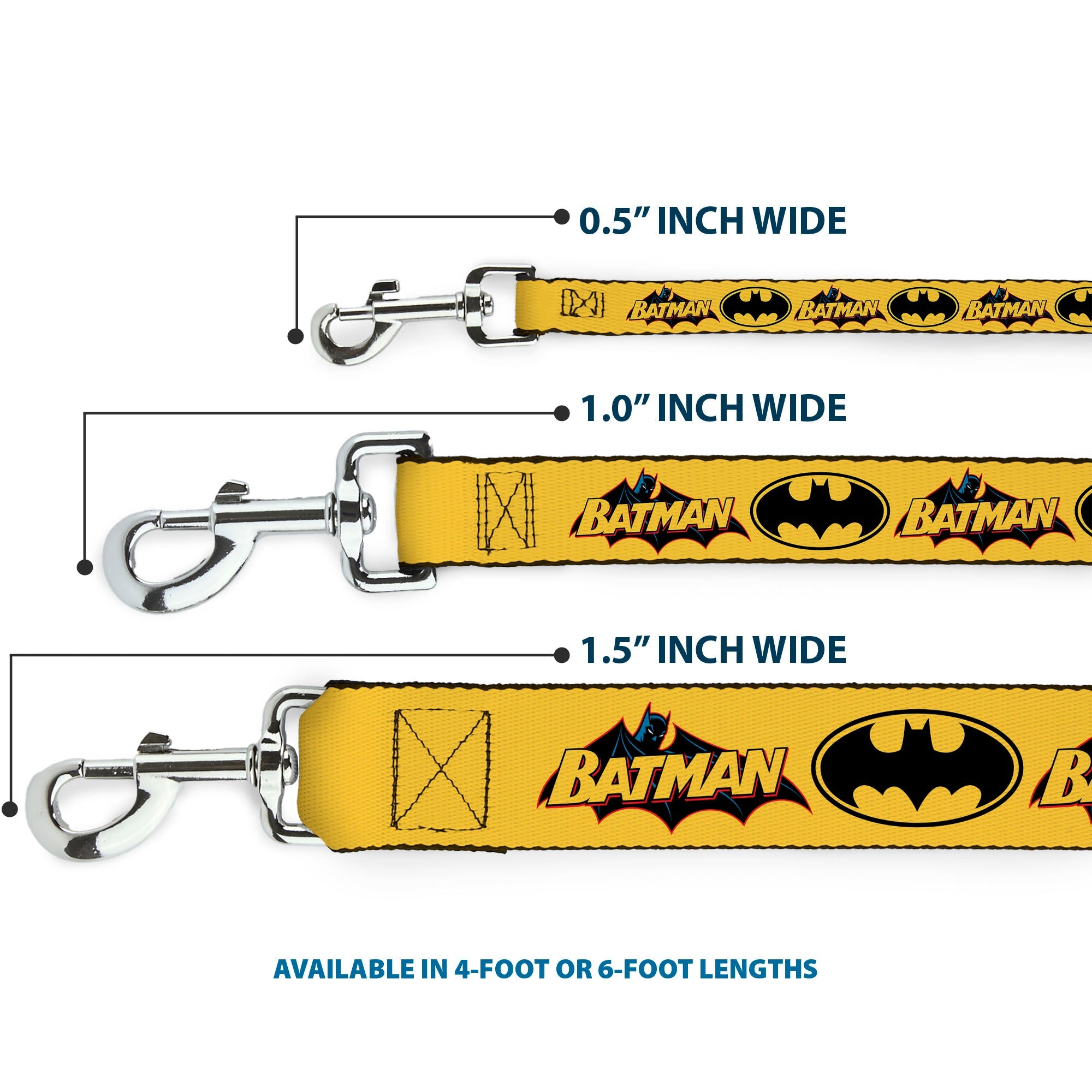Dog Leash - Vintage Batman Logo & Bat Signal-3 Yellow