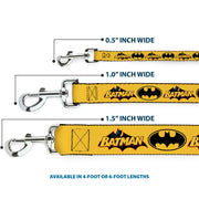 Dog Leash - Vintage Batman Logo & Bat Signal-3 Yellow