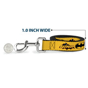 Dog Leash - Vintage Batman Logo & Bat Signal-3 Yellow