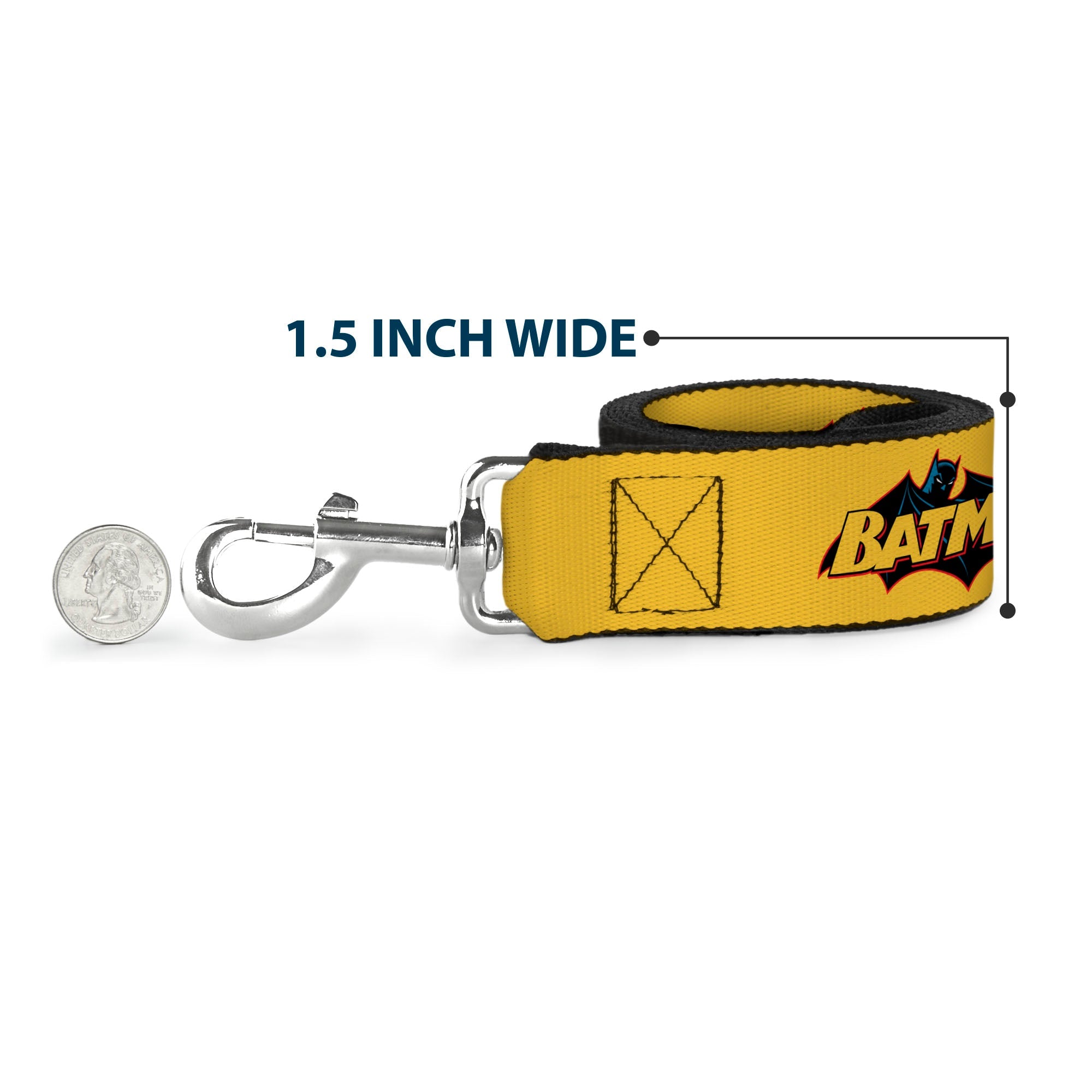 Dog Leash - Vintage Batman Logo & Bat Signal-3 Yellow