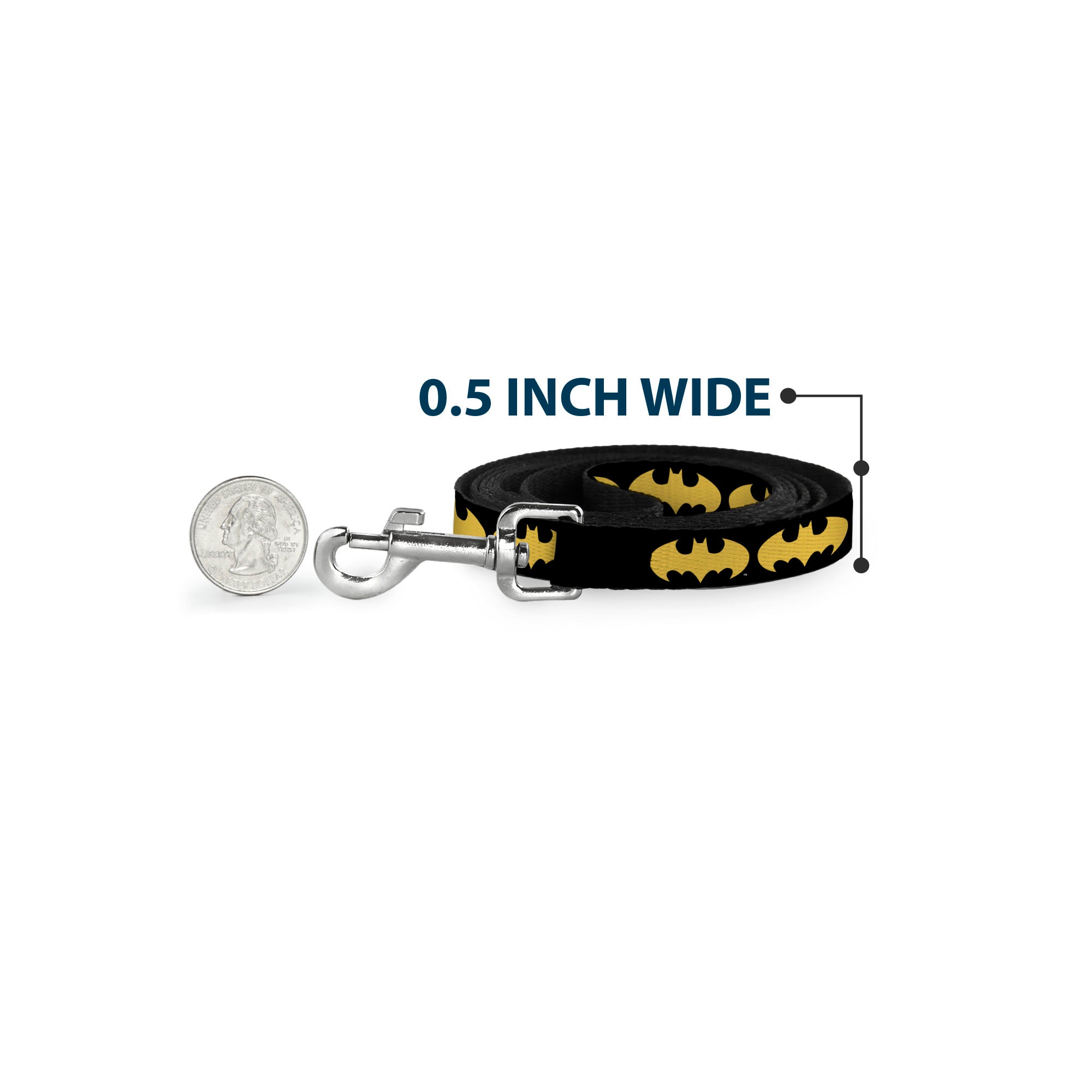 Dog Leash - Bat Signal-1 Black/Yellow