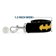 Dog Leash - Bat Signal-1 Black/Yellow