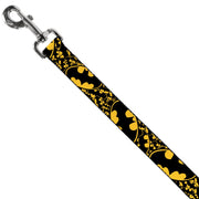 Dog Leash - Bat Signals Stacked w/CLOSE-UP Yellow/Black