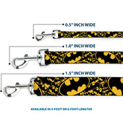Dog Leash - Bat Signals Stacked w/CLOSE-UP Yellow/Black
