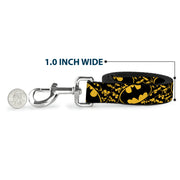 Dog Leash - Bat Signals Stacked w/CLOSE-UP Yellow/Black