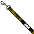 Load image into Gallery viewer, Dog Leash - BATMAN w/Bat Signals & Flying Bats Yellow/Black/White
