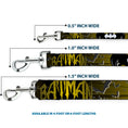 Load image into Gallery viewer, Dog Leash - BATMAN w/Bat Signals & Flying Bats Yellow/Black/White
