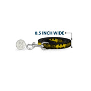 Dog Leash - Batman Shield CLOSE-UP Sketch Black/Yellow