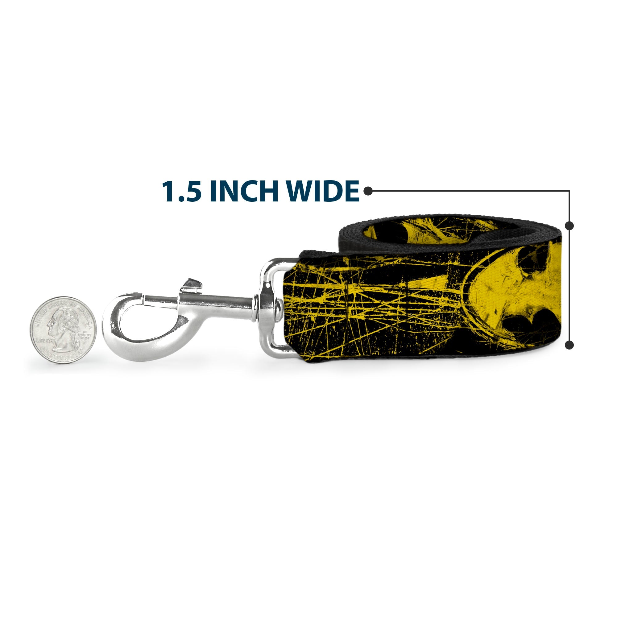 Dog Leash - Batman Shield CLOSE-UP Sketch Black/Yellow