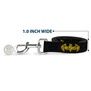 Dog Leash - Zebra Bat Signal Black/Gray/Yellow/Black