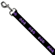 Dog Leash - Batman Signal Black/Purple Plaid