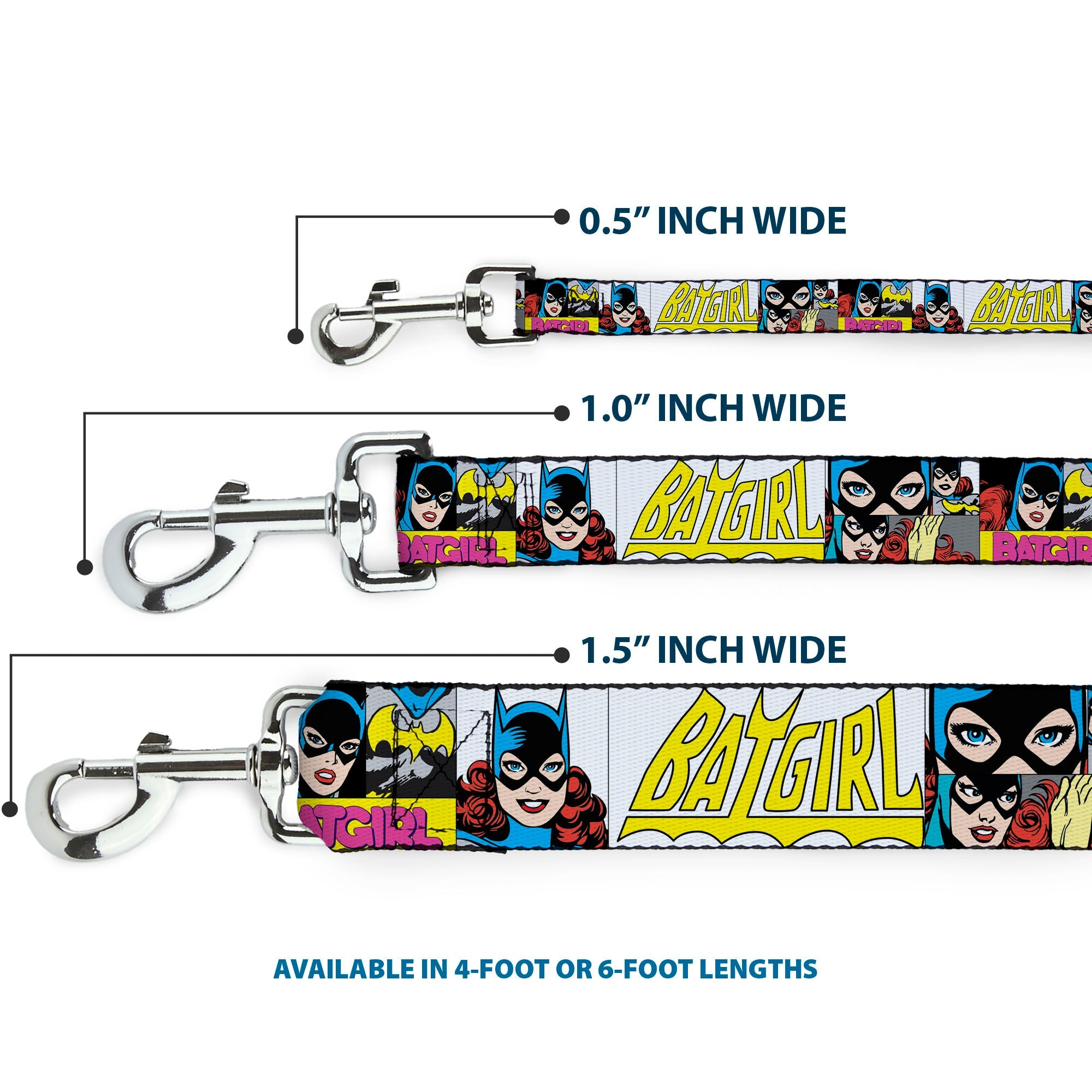 Dog Leash - BATGIRL Panels Yellow/Pink