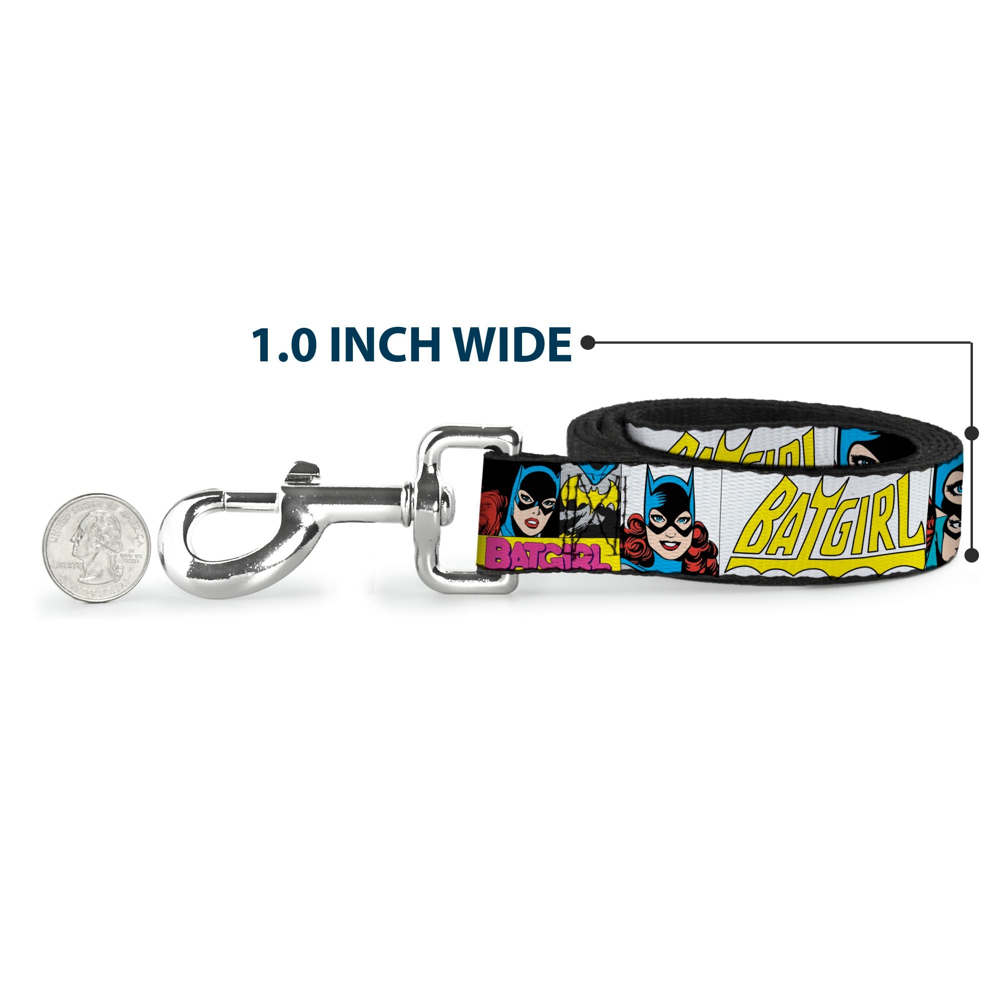 Dog Leash - BATGIRL Panels Yellow/Pink