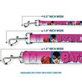 Load image into Gallery viewer, Dog Leash - BATGIRL Bubble Letters w/Stars Pink/White
